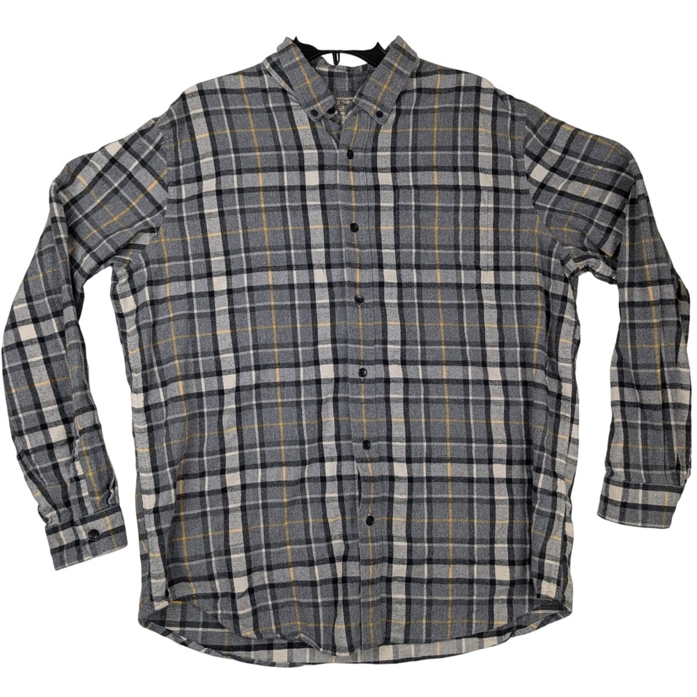 LL Bean Flannel Shirt Mens XL Regular Plaid Button Down Long Sleeve 100% Cotton‎